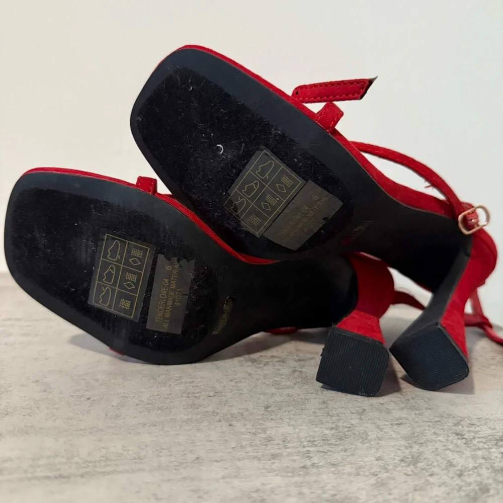 Red Anna Morellini strappy sandals Size 6 - Picture 5 of 6